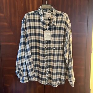 LF Furst Of A Kind Flannel Oversized Novelty Flannel Shirt- One Size- New w Tags